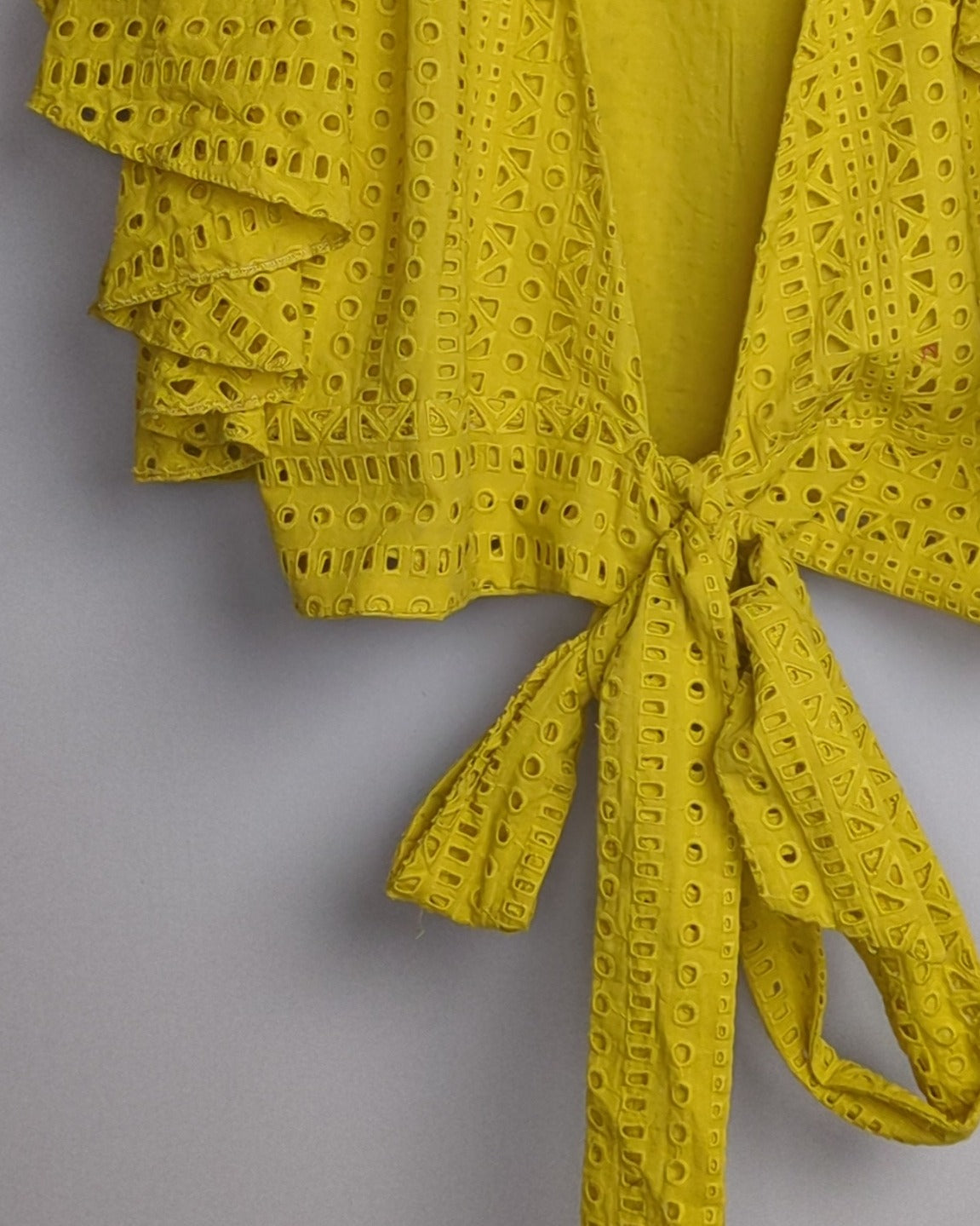 Green Eyelet Crop