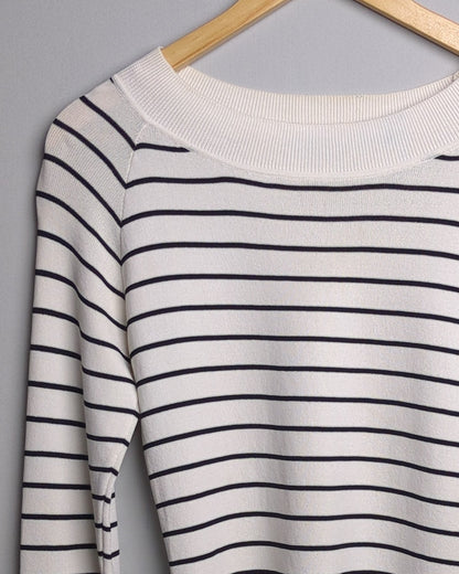 Semir White Striped Sweater