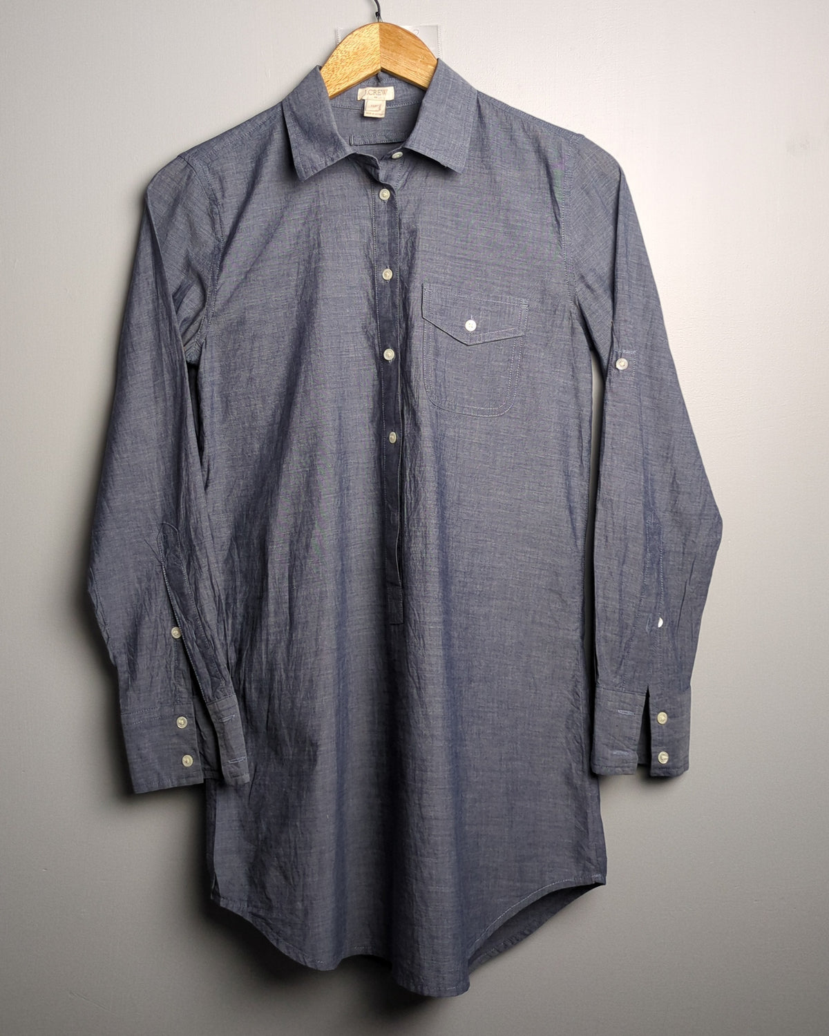 J Crew Grey Button-Down Tunic