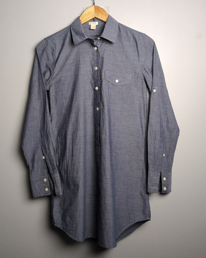J Crew Grey Button-Down Tunic