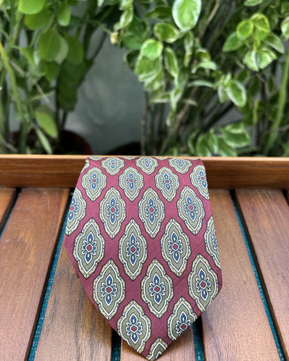 Chaps Ralph Lauren Wine Patterned Necktie