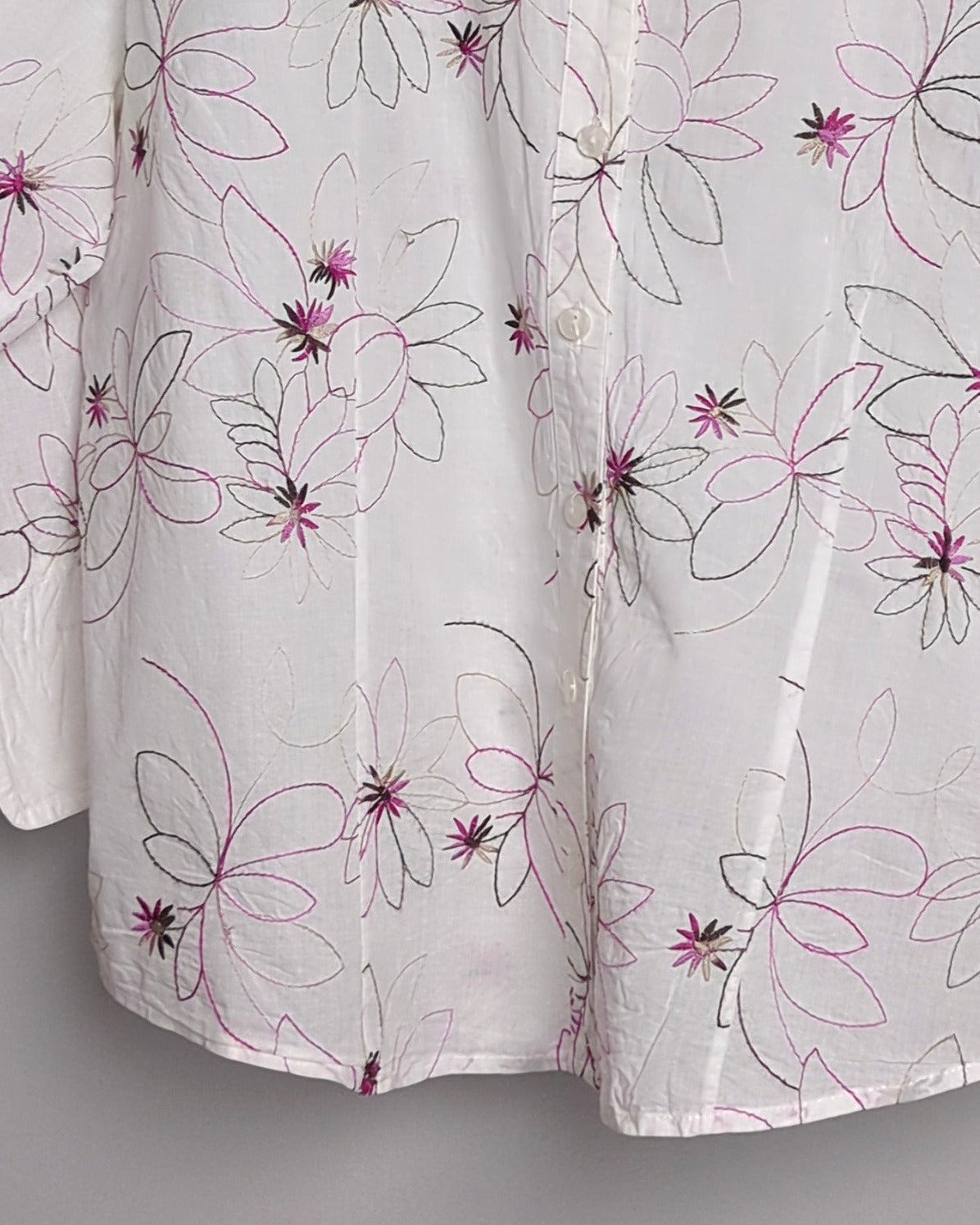 Jm Collection White Floral Shirt