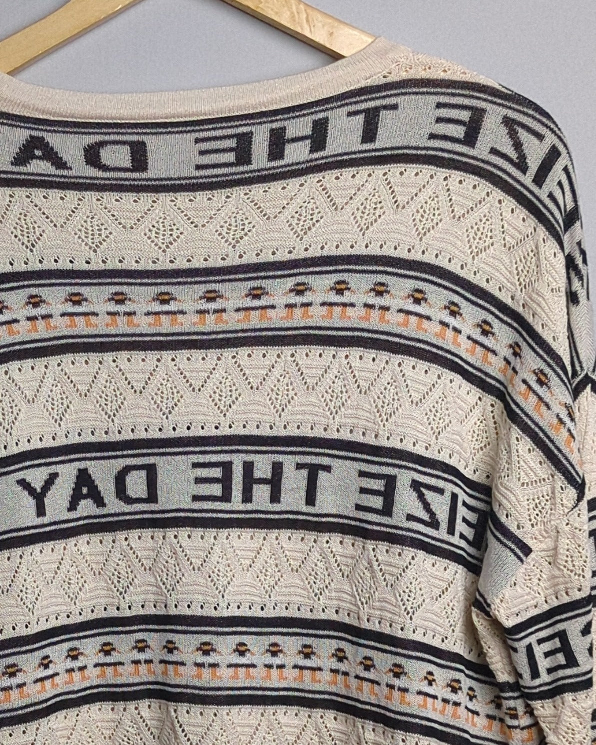 Beige Graphic Sweater