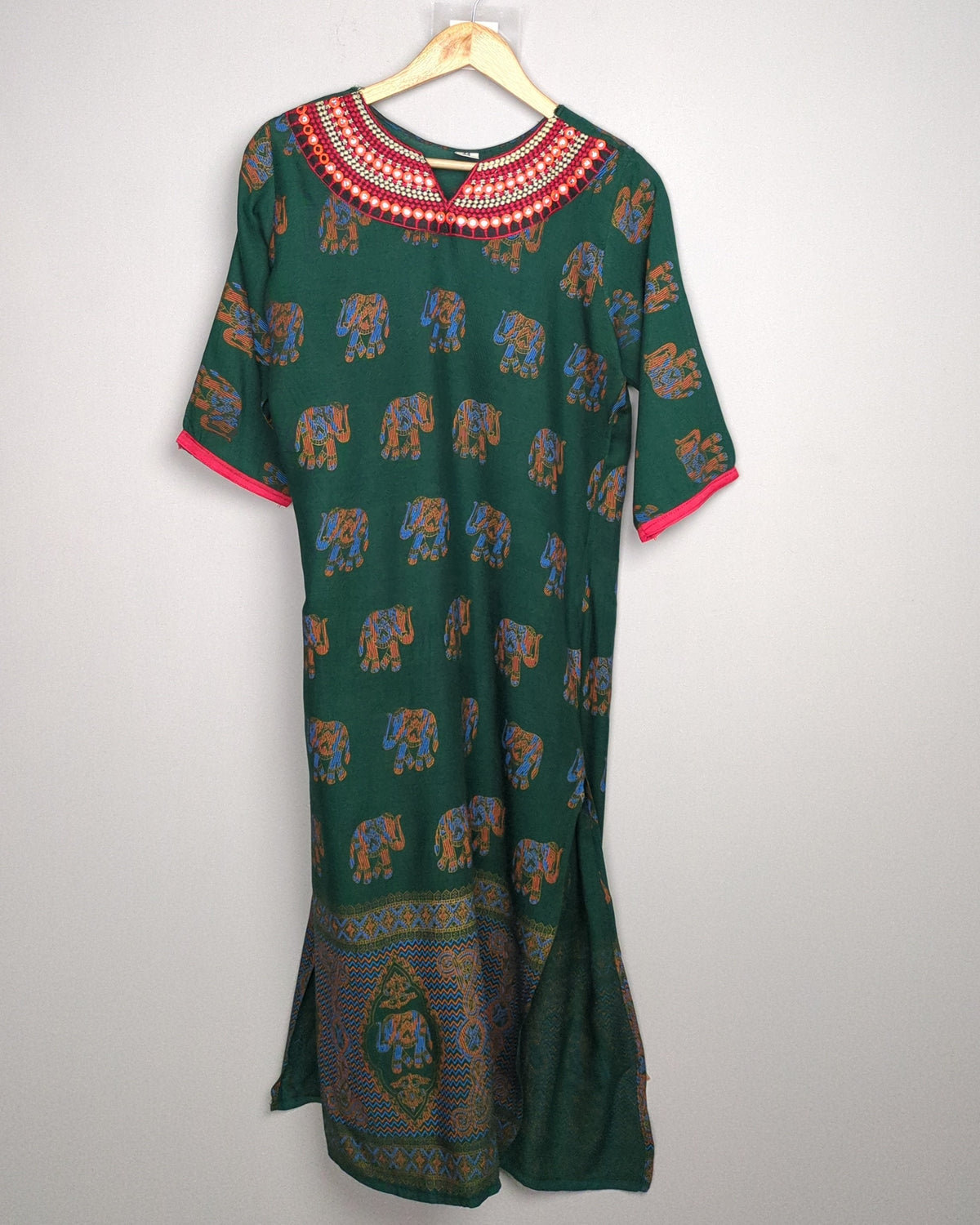 Green Elephant Kurta