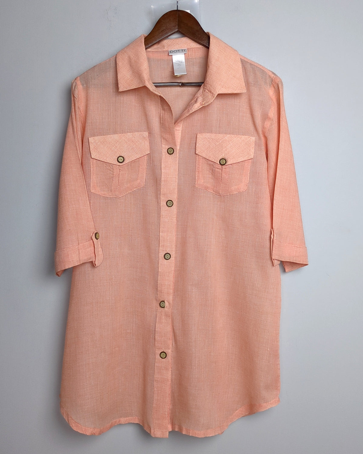 Dotti Orange Buttoned Tunic
