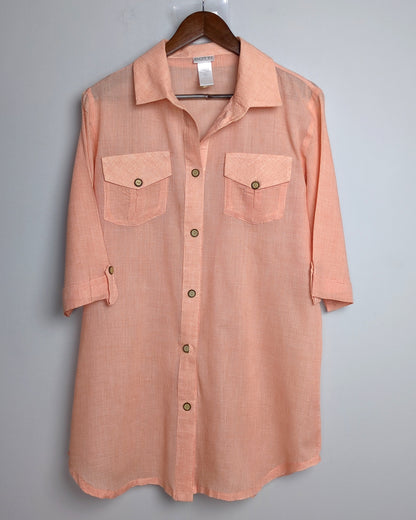 Dotti Orange Buttoned Tunic