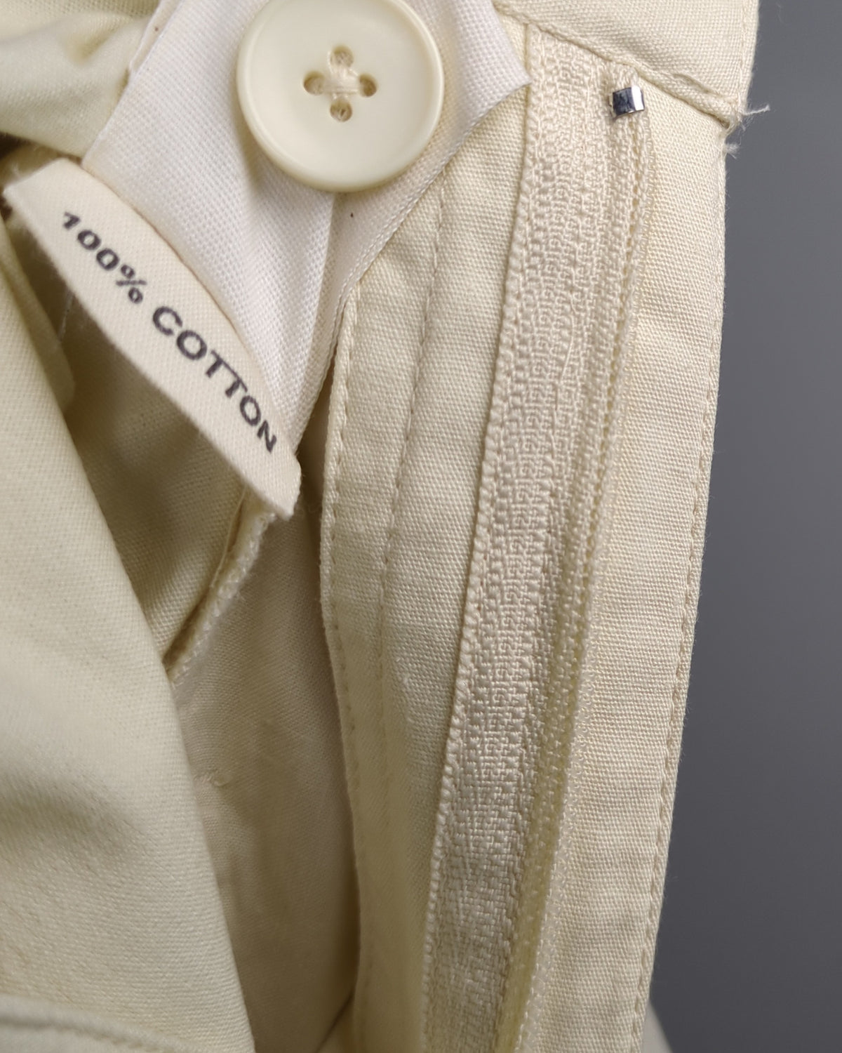 Fabindia Off-White Slim Fit Trousers