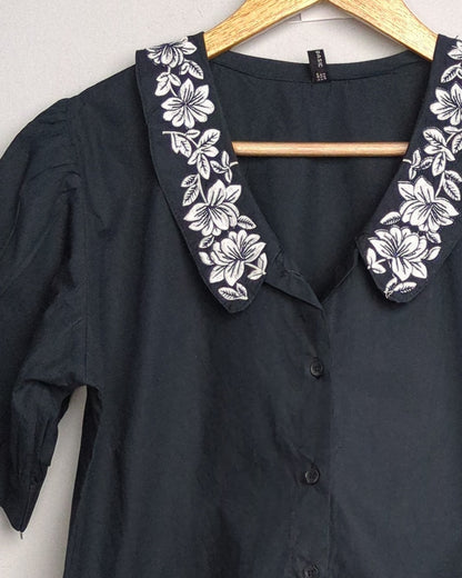 Black Collared Blouse