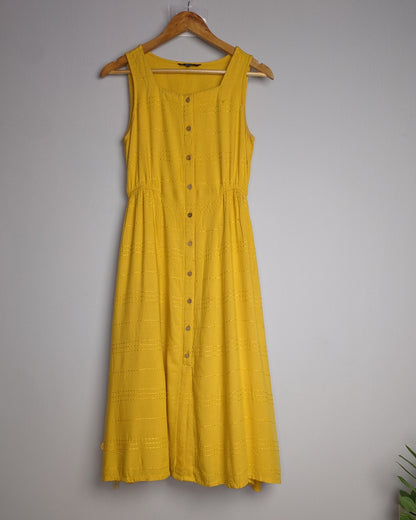 People Orange Buttoned Dress
