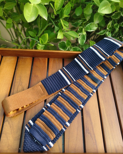 Blue Knit Necktie