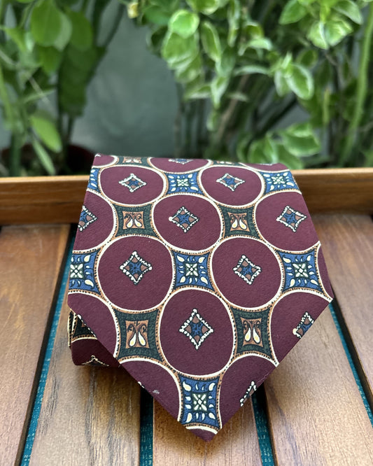 Chaps Ralph Lauren Wine Patterned Necktie