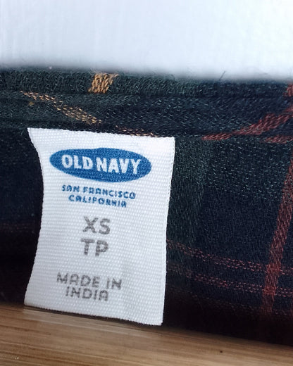 Old Navy Wine Plaid Blouse