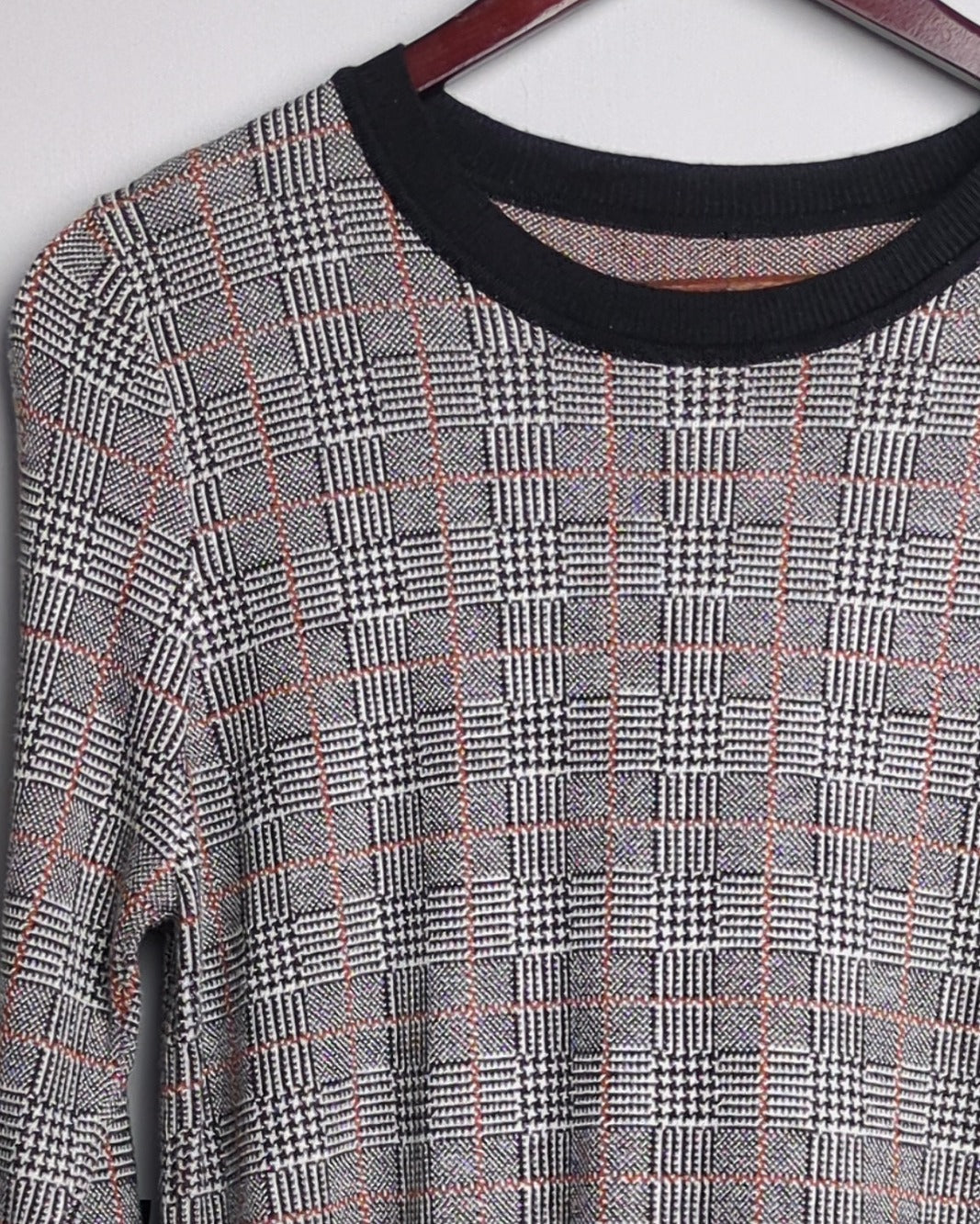 Gray Plaid Sweater