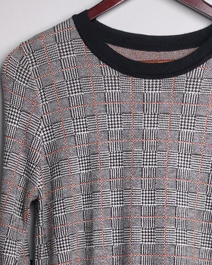 Gray Plaid Sweater