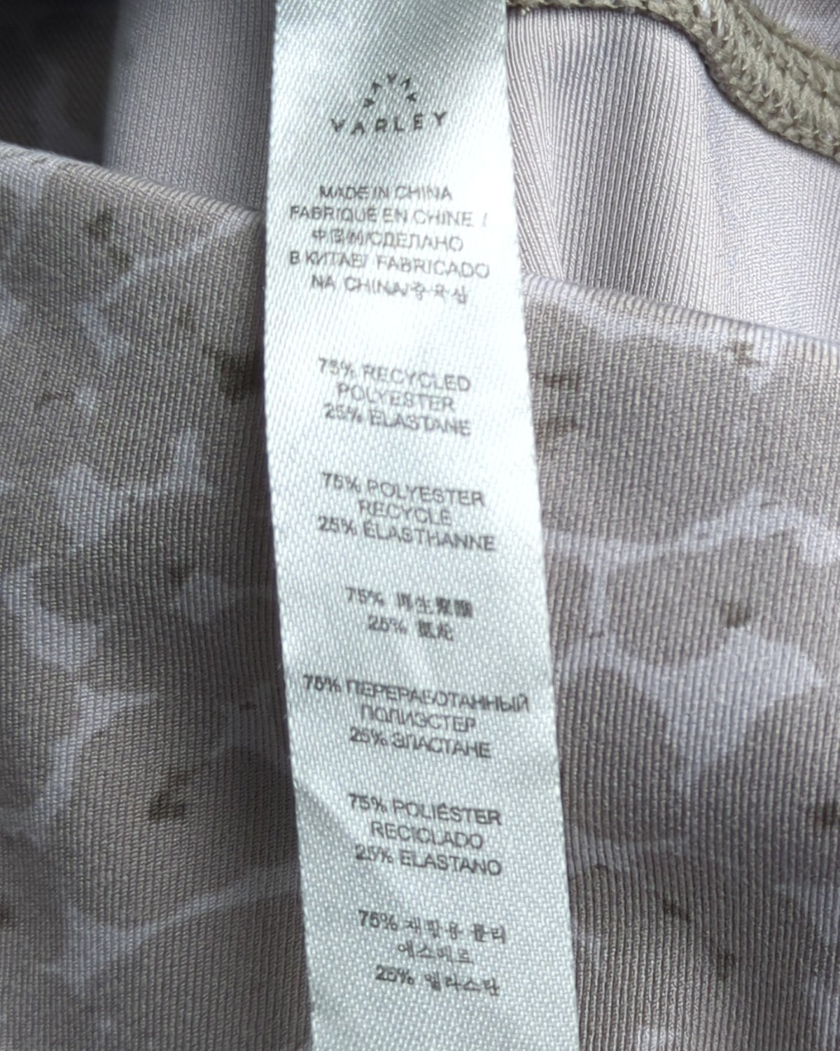 Grey Varley Recycled Polyester Elastane Printed Leggings