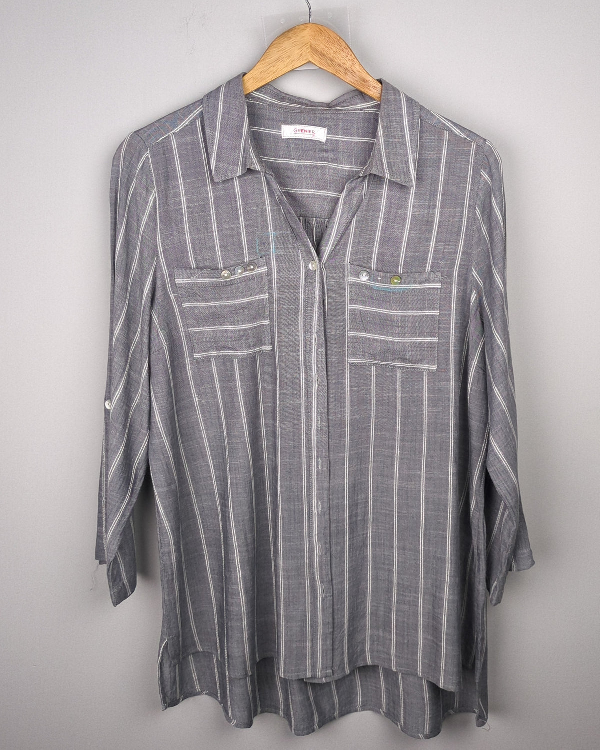 Grenier Gray Striped Shirt