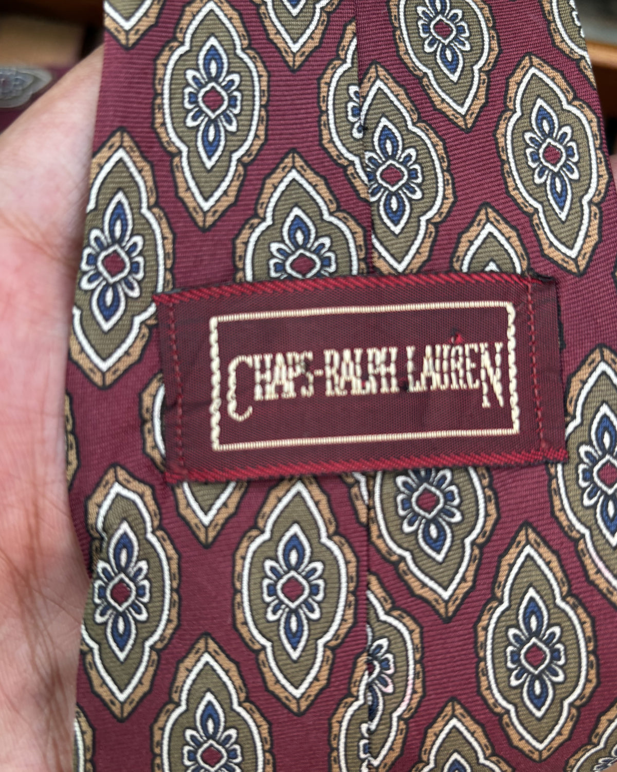 Chaps Ralph Lauren Wine Patterned Necktie