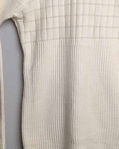 Hulin White Ribbed Sweater