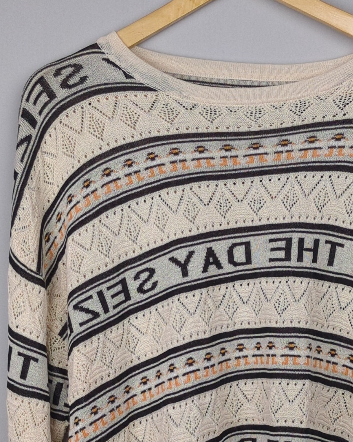 Beige Graphic Sweater