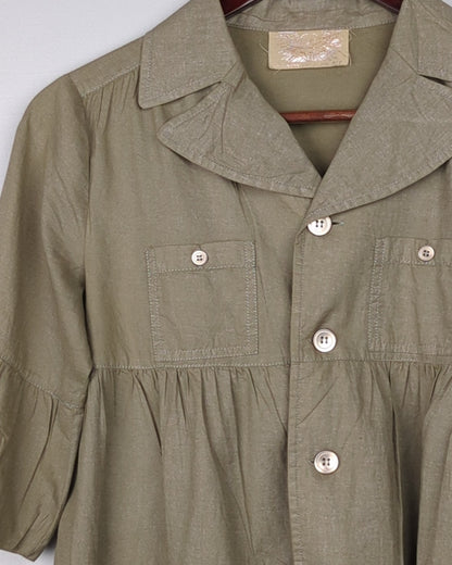 Buffalo David Bitton Green Buttoned Blouse