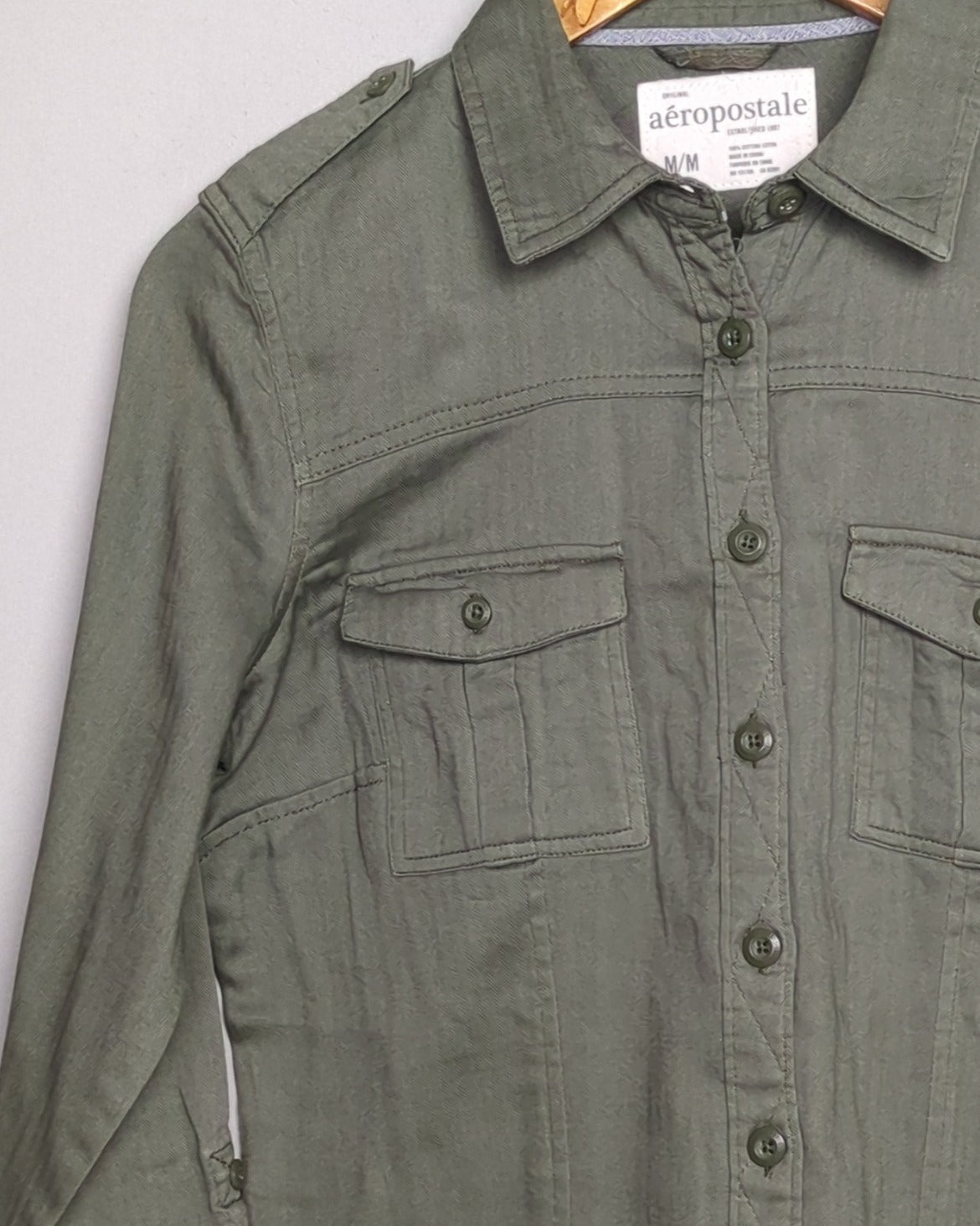 Aéropostale Green Utility Shirt