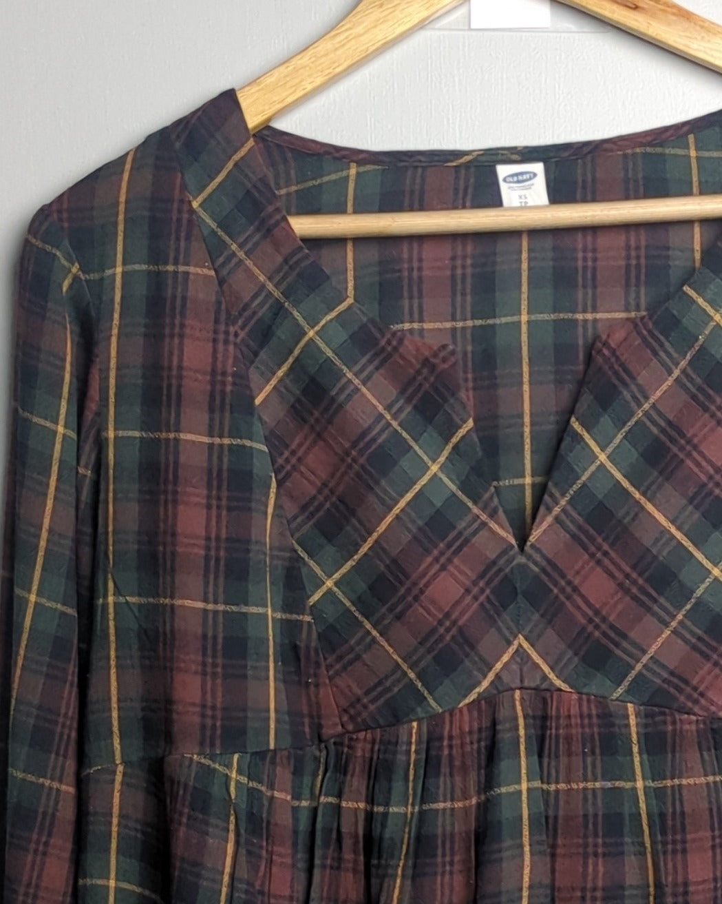 Old Navy Wine Plaid Blouse