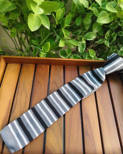 Gray Knit Necktie