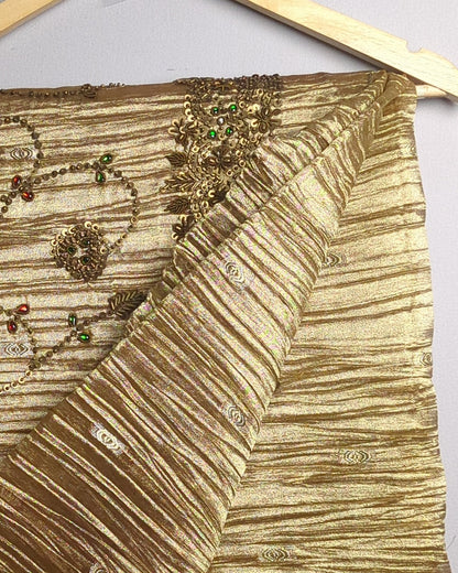 Beige Embellished Saree
