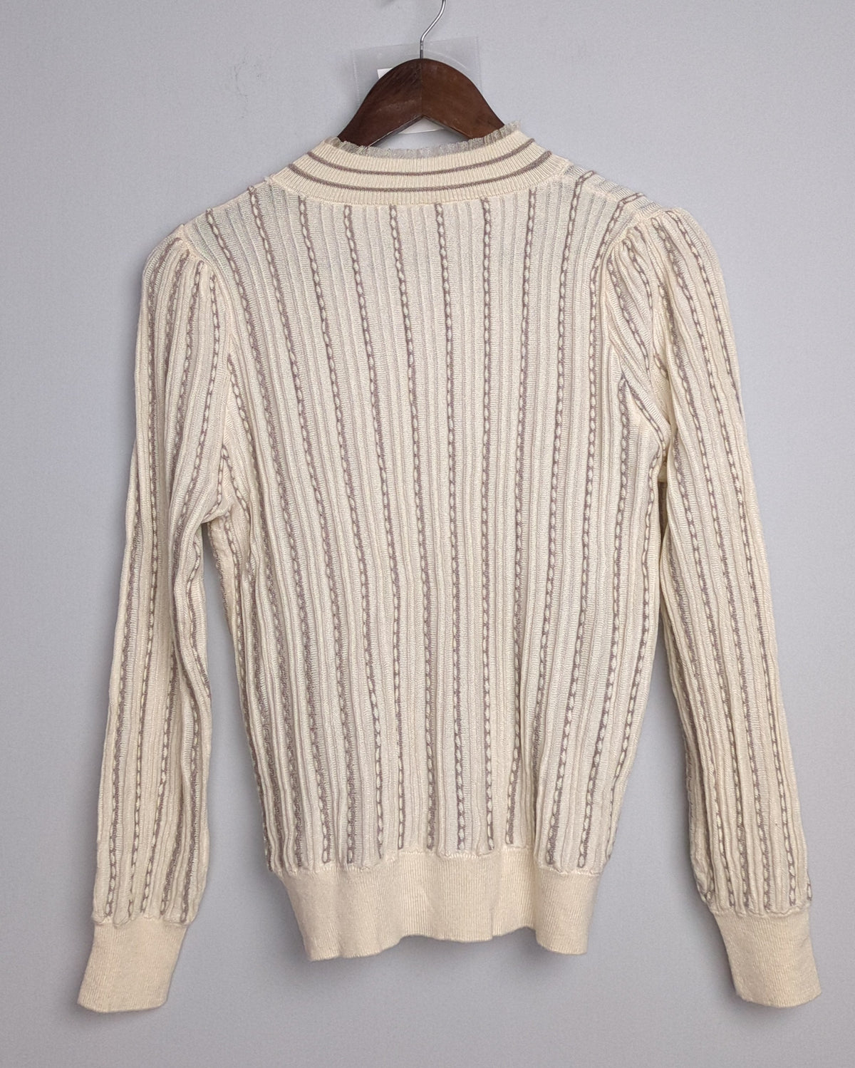 Beige Ribbed Sweater