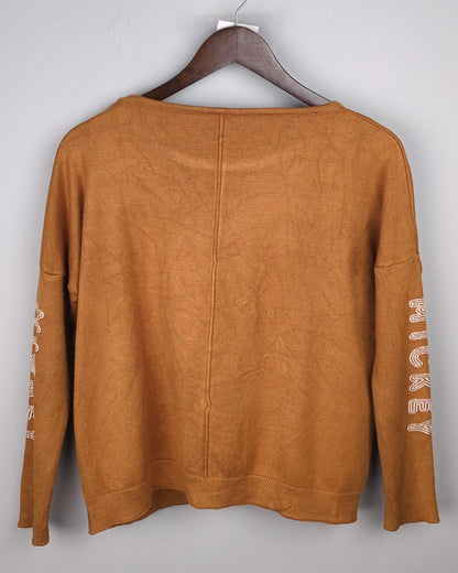 Brown Graphic Pullover