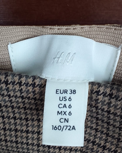 H&M Brown Checkered Trousers