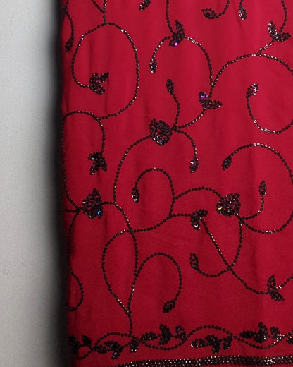 Red Embroidered Saree