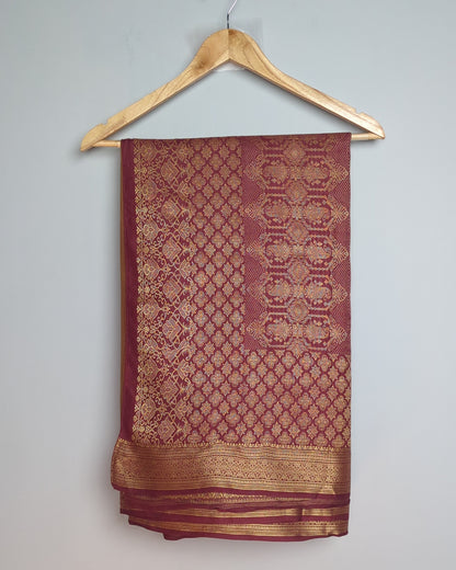Golden and Maroon Saree