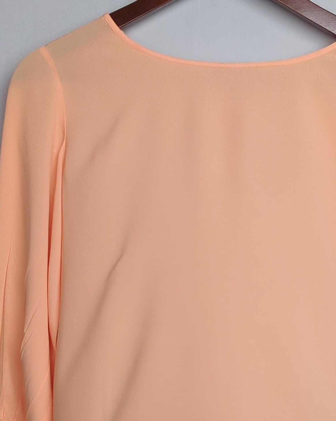 Massimo Dutti Beige Tie-Sleeve Blouse