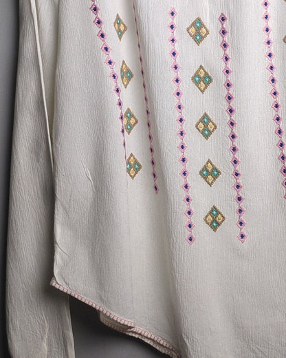 Gap White Embroidered Blouse