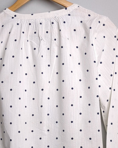 Old Navy White Polka Blouse