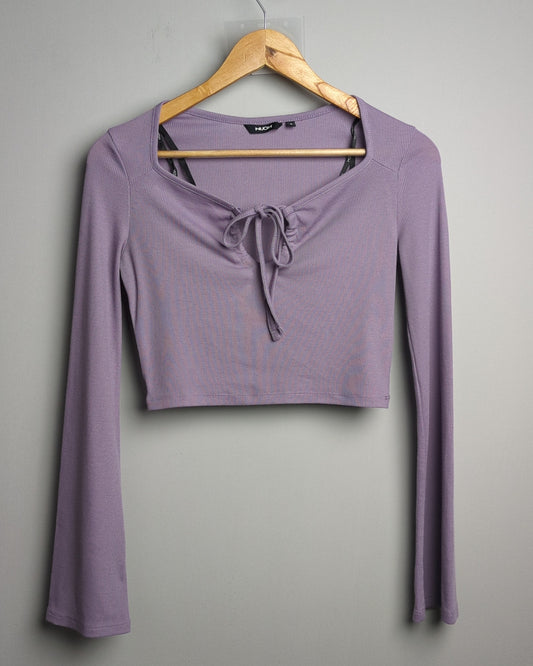 Nuon Purple Ribbed Top
