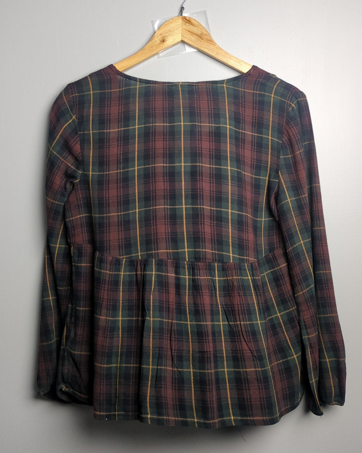 Old Navy Wine Plaid Blouse