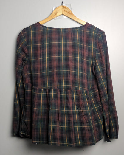 Old Navy Wine Plaid Blouse