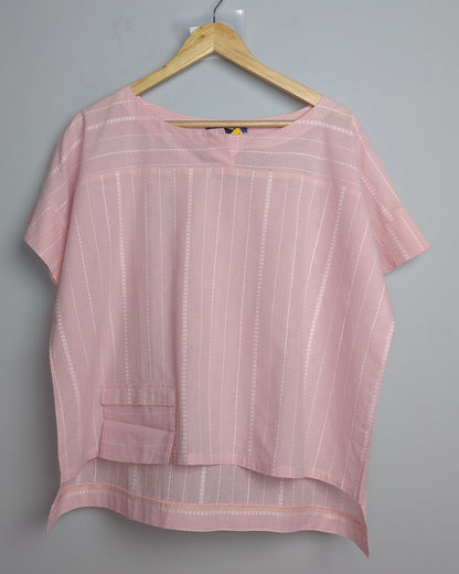 Miniature Auroville Pink Striped Top