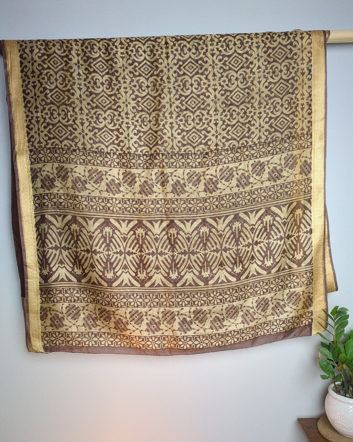 Brown Printed Saree