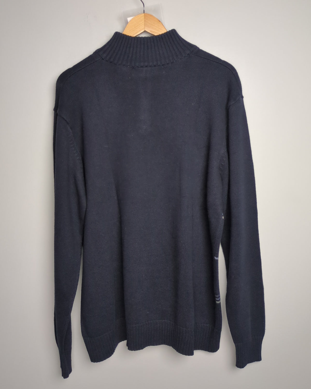 Oscar De La Renta Blue Zip Sweater