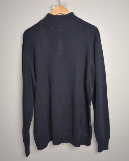 Oscar De La Renta Blue Zip Sweater