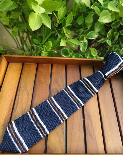 Blue Knit Necktie