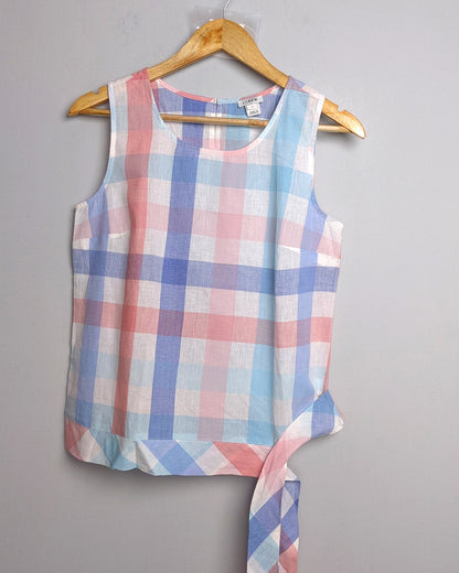 J.Crew Multicolor Checked Sleeveless Top