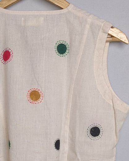 Nature Alley Beige Sleeveless Top