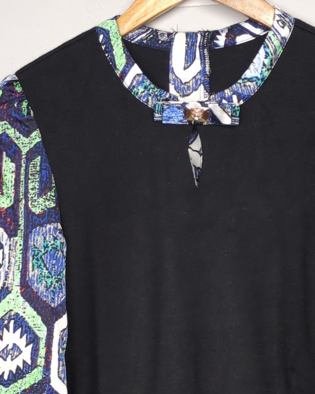 Black Graphic Blouse