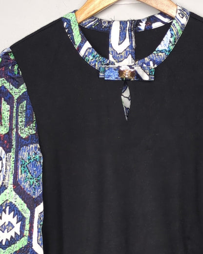 Black Graphic Blouse