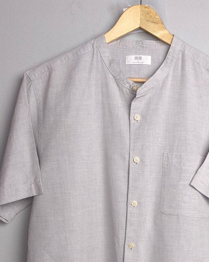 Uniqlo Gray Mandarin Shirt