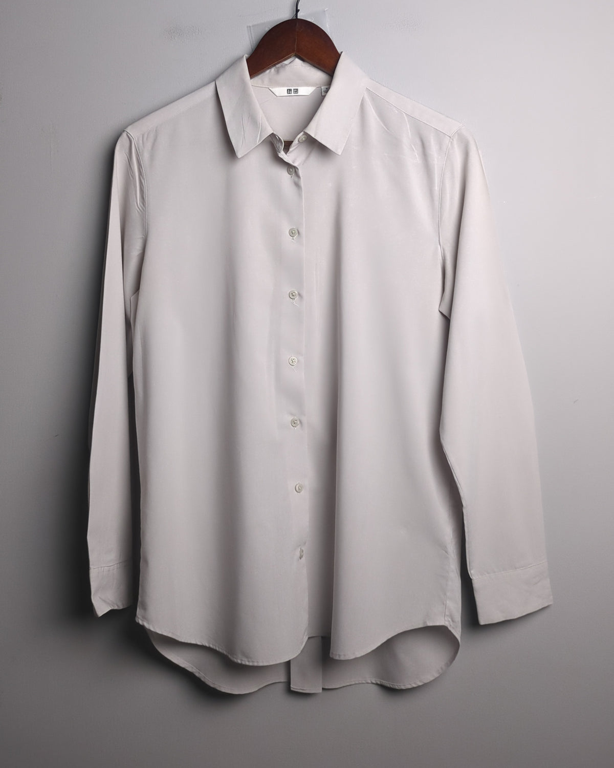 Uni Qlo Beige Button-Down Shirt